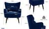 Vesgantti Velvet/Teddy Fleece Armchair with/without Footstool and Lumbar Pillow, Modern Wing Back Accent Chair with Ottoman, Large Cuddle Chair for Living Room Bedroom Study Room Office