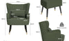 Vesgantti Velvet/Teddy Fleece Armchair with/without Footstool and Lumbar Pillow, Modern Wing Back Accent Chair with Ottoman, Large Cuddle Chair for Living Room Bedroom Study Room Office