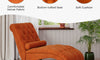 Vesgantti Velvet Button-tufted Indoor Chaise Lounge, Upholstered Chaise Longue Chair with Lumbar Pillow, Leisure Chair for Living Room Bedroom and Office, Easy to Assemble
