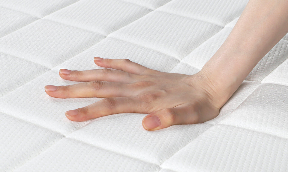 Vesgantti 14.5 Inch Mattress with Upholstered Headboard, Medium Firm | No Bed Frame Required, Memory Foam Pocket Spring Mattress Removable Headboard with Side Storage Pocket, Suitable for Floor Use