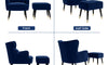 Vesgantti Velvet/Teddy Fleece Armchair with/without Footstool and Lumbar Pillow, Modern Wing Back Accent Chair with Ottoman, Large Cuddle Chair for Living Room Bedroom Study Room Office