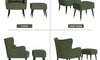 Vesgantti Velvet/Teddy Fleece Armchair with/without Footstool and Lumbar Pillow, Modern Wing Back Accent Chair with Ottoman, Large Cuddle Chair for Living Room Bedroom Study Room Office