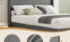 Vesgantti Velvet Bed Frame with Adjustable Wing Edge Headboard, Solid Wooden Slats & Upholstered Platform, Easy Assembly, Noise-Free