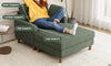 Vesgantti Single Sofa Bed, Corduroy Upholstered 104cm Wide Chaise Lounge Chair Indoor, With 2 Extra Pillows, Perfect For Living Room, Bedroom, Office and Apartment, Tool-free Assembly