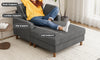 Vesgantti Single Sofa Bed, Corduroy Upholstered 104cm Wide Chaise Lounge Chair Indoor, With 2 Extra Pillows, Perfect For Living Room, Bedroom, Office and Apartment, Tool-free Assembly