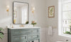 Dripex Rectangular Bathroom Mirror, 75 x 55cm Aluminium Frame Curved Corners, Pre-Fitted Hooks & Fixing Kit, Hang or Lean Vertically/Horizontally, for Living Room, Bedroom
