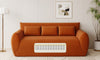 Vesgantti Corduroy Compressed 3 Seater Sofa, 200cm Upholstered Floor Sofa, Comfy Couch with 3 Pillows, No Assembly Required, Perfect for Living Room Bedroom Office Small Space, 200L*94D*80Hcm