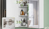 Dripex Double Door Bathroom Mirror Cabinet, Wall Mounted Storage Cupboard with Mirror, Wall Cabinet with Open Compartment Adjustable Shelf, White (60 x 60 x 12 cm)