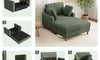 Vesgantti Single Sofa Bed, Corduroy Upholstered 104cm Wide Chaise Lounge Chair Indoor, With 2 Extra Pillows, Perfect For Living Room, Bedroom, Office and Apartment, Tool-free Assembly