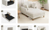 Vesgantti Single Sofa Bed, Corduroy Upholstered 104cm Wide Chaise Lounge Chair Indoor, With 2 Extra Pillows, Perfect For Living Room, Bedroom, Office and Apartment, Tool-free Assembly