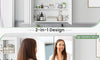 Dripex Double Door Bathroom Mirror Cabinet, Wall Mounted Storage Cupboard with Mirror, Wall Cabinet with Open Compartment Adjustable Shelf, White (60 x 60 x 12 cm)