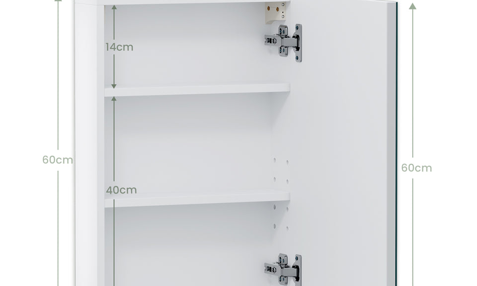 Dripex Single Door Bathroom Mirror Cabinet, Wall Mounted Storage Cupboard with Mirror, Cabinet with Adjustable Shelf