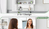 Dripex Double Door Bathroom Mirror Cabinet, Wall Mounted Storage Cupboard with Mirror, Wall Cabinet with Open Compartment Adjustable Shelf, White (60 x 60 x 12 cm)