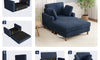 Vesgantti Single Sofa Bed, Corduroy Upholstered 104cm Wide Chaise Lounge Chair Indoor, With 2 Extra Pillows, Perfect For Living Room, Bedroom, Office and Apartment, Tool-free Assembly