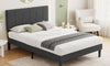 Vesgantti Linen Bed Frame with Adjustable Headboard & Solid Wooden Slats, Easy Assembly, No Box Spring Needed, Under Bed Storage