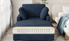 Vesgantti Single Sofa Bed, Corduroy Upholstered 104cm Wide Chaise Lounge Chair Indoor, With 2 Extra Pillows, Perfect For Living Room, Bedroom, Office and Apartment, Tool-free Assembly