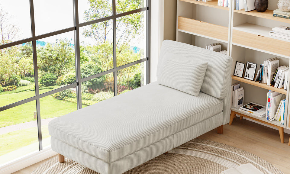 Vesgantti Corduroy Seater Sofa/Chaise Lounge Sofa, Perfect for Living Room, Bedroom, Office, Tool-free Assembly