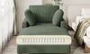 Vesgantti Single Sofa Bed, Corduroy Upholstered 104cm Wide Chaise Lounge Chair Indoor, With 2 Extra Pillows, Perfect For Living Room, Bedroom, Office and Apartment, Tool-free Assembly