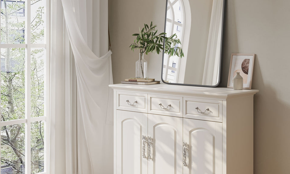 Dripex Rectangular Bathroom Mirror, 75 x 55cm Aluminium Frame Curved Corners, Pre-Fitted Hooks & Fixing Kit, Hang or Lean Vertically/Horizontally, for Living Room, Bedroom