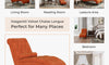 Vesgantti Velvet Button-tufted Indoor Chaise Lounge, Upholstered Chaise Longue Chair with Lumbar Pillow, Leisure Chair for Living Room Bedroom and Office, Easy to Assemble