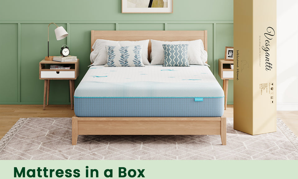 Vesgantti 16/18/20cm Ocean-Inspired Memory Foam Mattress with Cooling Gel Foam and Breathable Mesh