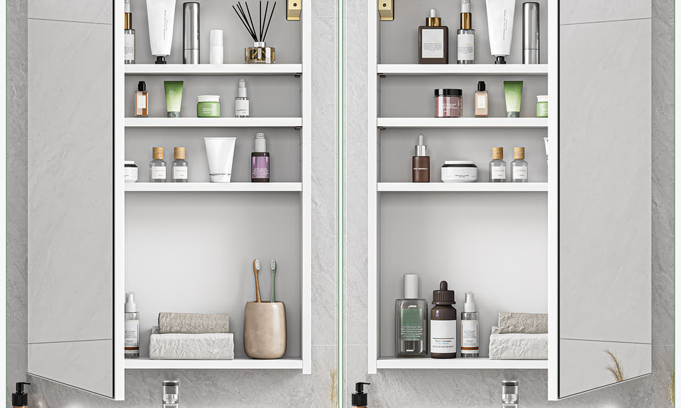 Dripex Single Door Bathroom Mirror Cabinet, Wall Mounted Storage Cupboard with Mirror, Cabinet with Adjustable Shelf