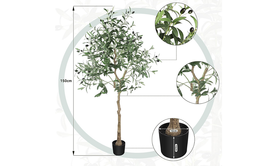 YOLEO Artificial Olive Tree Tall Faux Silk Olive Plant Lifelike Fake Tree for Home Office Indoor Decor