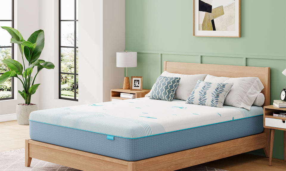 Vesgantti 16/18/20cm Ocean-Inspired Memory Foam Mattress with Cooling Gel Foam and Breathable Mesh