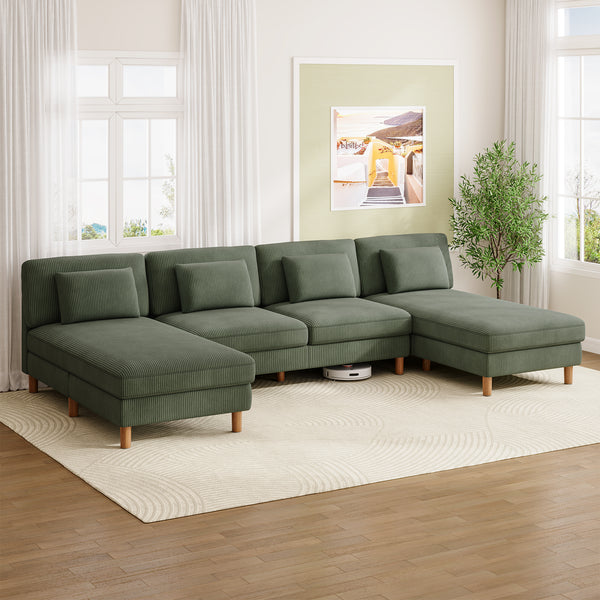 Vesgantti Corduroy Seater Sofa/Chaise Lounge Sofa, Perfect for Living Room, Bedroom, Office, Tool-free Assembly