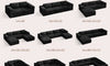 Vesgantti 303cm Oversized Modular Sectional Sofa for Living Room, Corduroy Cloud Couch with Spring Support, Extra Deep Seats, L-Shape Boneless Couch with Movable Ottoman, No Assembly Required, Black