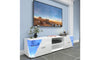 Dripex 150cm High Gloss TV Cabinet with LED Lights and Storage, White