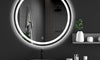 Dripex 500 mm Round Bathroom Mirror with LED Light, Wall Mounted Circle Makeup Mirror with Cold White Light, Anti-Fog, Front+Backlit, IP44