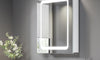 Dripex LED Bathroom Mirror Cabinet, Bathroom Mirror Cabinet with LED Lights Shaver Socket and Demister Pad, Non-contact Sensor Switch, White/Right hinge