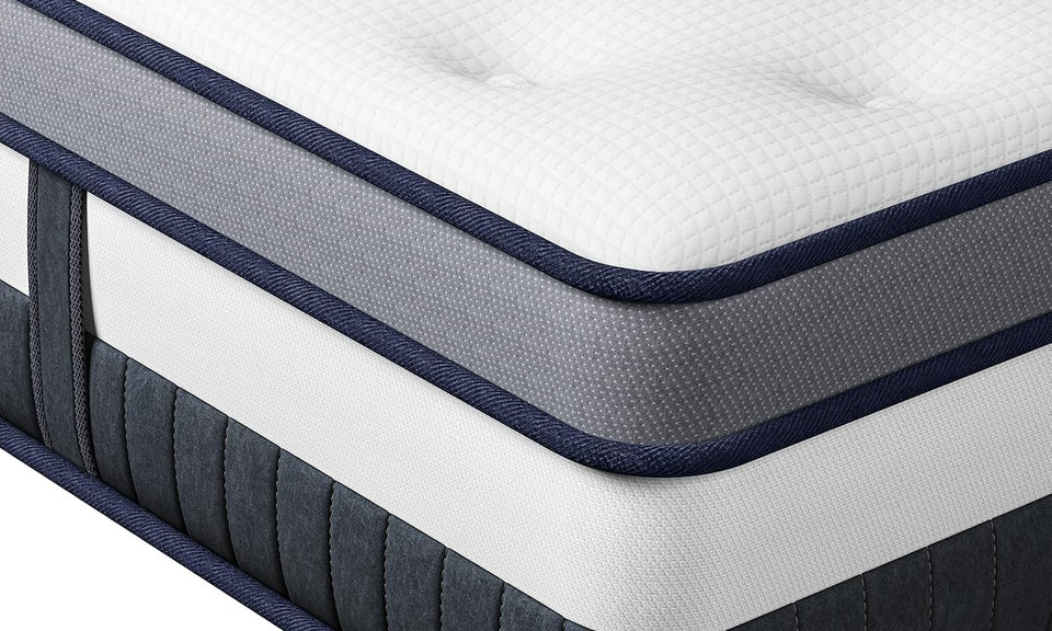 Vesgantti 11 Inch Pocket Sprung Mattress with Breathable Foam and Individually Pocket Spring - Medium, Luxury Box Top Collection