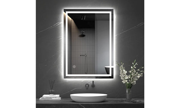 Dripex LED Bathroom Mirror with Demister Pad, Wall Mounted, Horizontal/Vertical Installation