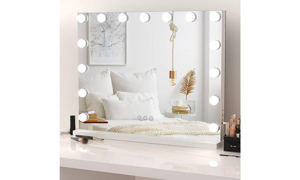 Dripex Hollywood Vanity Mirror 58*45cm with 15 Dimmable Bulbs and 3 Color Modes
