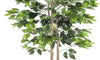 YOLEO 5FT/6FT Artificial Ficus Tree with White Tall Planter, Lifelike Fake Silk Tree Indoor, Faux Ficus Tall Plant for Living Room Bedroom Balcony Corner Office Decor