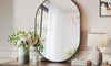 Dripex Oval Mirror, 70 x 50cm Wall Mounted Bathroom Mirror, Horizontal or Vertical Hanging Wall Mirror for Living Room, Bedroom, Entryway