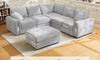 Vesgantti 4/5 Seater U Shaped Sofa with Storage, Small Modular L Shaped Sofas, Chenille/Corduroy Convertible Left/Right Hand Corner Couch
