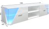 Dripex 150cm High Gloss TV Cabinet with LED Lights and Storage, White