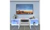 Dripex 150cm High Gloss TV Cabinet with LED Lights and Storage, White