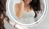 Dripex 500 mm Round Bathroom Mirror with LED Light, Wall Mounted Circle Makeup Mirror with Cold White Light, Anti-Fog, Front+Backlit, IP44