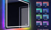 Dripex RGB Bathroom Mirror with 3 LED Lights, Illuminated Bathroom Mirrors Vanity Mirror RGB Backlit + Front Lighted, Dimmable and Demister Pad, Horizontal/Vertical