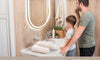 Dripex Clock Display Oval Bathroom LED Mirror, LED Mirror Bathroom with Light, Illuminated Backlit Wall Mounted Mirror with Demister, Anti-fog, 3 Lighting Modes, Dimming Light, IP44