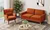 Vesgantti Fabric/Velet Loveseat Sofa, 1/2/3/4 Seater Couch/Armchair with Bilateral Pocket Storage & Removable Cushions, Perfect for Living Room, Bedroom and Office, Tool-free Assembly