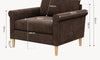 Vesgantti Fabric/Velet Loveseat Sofa, 1/2/3/4 Seater Couch/Armchair with Bilateral Pocket Storage & Removable Cushions, Perfect for Living Room, Bedroom and Office, Tool-free Assembly