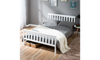 Double Bed Wooden Frame 4ft6 Double Wooden Bed in White For Adults, Kids, Teenagers(4FT6)