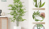 YOLEO 5FT/6FT Artificial Bamboo Tree with White Tall Planter, Lifelike Fake Silk Tree Indoor, Faux Bamboo Tall Plant for Living Room Bedroom Balcony Corner Office Deco