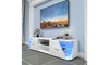Dripex 150cm High Gloss TV Cabinet with LED Lights and Storage, White