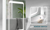 Dripex LED Bathroom Mirror Cabinet, Bathroom Mirror Cabinet with LED Lights Shaver Socket and Demister Pad, Non-contact Sensor Switch, White/Right hinge